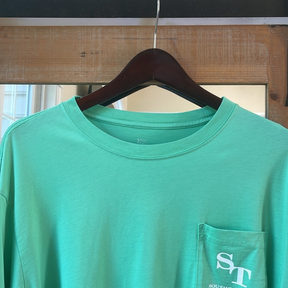 Southern Tide Long Sleeve Pocket Tee with Logo Size XXL - Picture 2 of 7